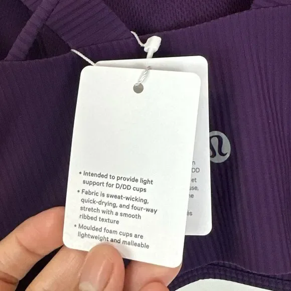 Lululemon Like a Cloud Ribbed Longline Bra D/DD Magenta NWT Rare Yoga Pilates 8 - Picture 7 of 9